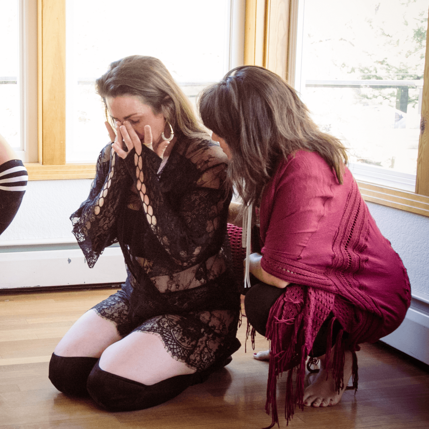 Nadia working with a client